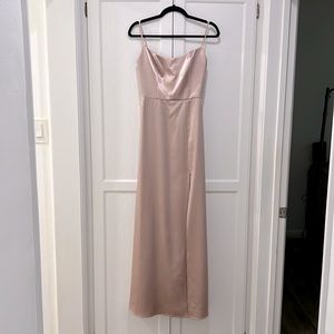 Jenny Yoo bridesmaid dress, size 4 altered, whipped apricot satin